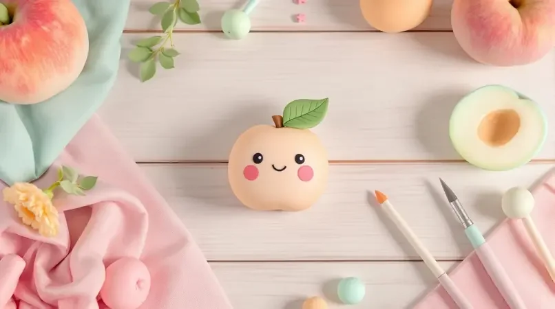 手作黏土教程：捏一只可爱的桃子小摆件 - 789影视手工创意内容封面
